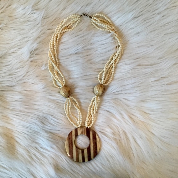 Jewelry - Wood & Bead Statement Necklace